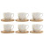 Juego de 6 Tazas con Plato Home ESPRIT Blanco Bambú Porcelana 90 ml