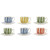 Juego de 6 Tazas con Plato Home ESPRIT Amarillo Azul Verde Coral Porcelana 240 ml