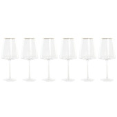 Copa achatada champán y cava Home ESPRIT Transparente Dorado Cristal 400 ml (6 Unidades)