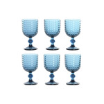 Set de Copas Home ESPRIT Azul Cristal 260 ml (6 Unidades)