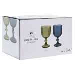 Set de Copas Home ESPRIT Azul Cristal 260 ml (6 Unidades)