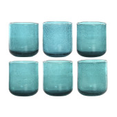 Set de Vasos Home ESPRIT Turquesa Cristal 320 ml (6 Unidades)