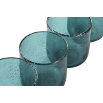 Set de Vasos Home ESPRIT Turquesa Cristal 320 ml (6 Unidades)