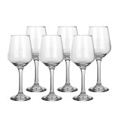 Set de copas de vino Home ESPRIT Transparente Cristal 410 ml (6 Unidades)