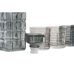 Juego de vasos con botella Home ESPRIT Gris Cristal Urbano 900 ml