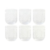 Set de Vasos Home ESPRIT Transparente Cristal Con relieve 360 ml (6 Unidades)