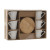 Juego de 6 Tazas con Plato Home ESPRIT Blanco Bambú Porcelana 90 ml