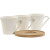 Juego de 6 Tazas con Plato Home ESPRIT Blanco Bambú Porcelana 90 ml