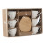 Juego de 6 Tazas con Plato Home ESPRIT Blanco Natural Bambú Porcelana 220 ml