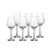 Set de copas de vino Home ESPRIT Transparente Cristal 265 ml (6 Unidades)