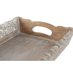 Juego de Bandejas Home ESPRIT Blanco Natural Madera de mango 40,5 x 25,5 x 6,5 cm (2 Unidades)