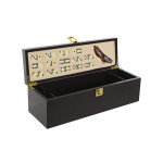 Set de Accesorios para Vino Home ESPRIT Marrón Madera MDF 36 x 11 x 12 cm
