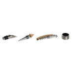 Set de Accesorios para Vino Home ESPRIT Natural Bambú Acero Inoxidable