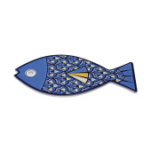 Salvamantel Versa Azul Corcho Cerámica Pez 14 x 0,7 x 20 cm