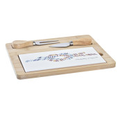 Tabla para cortar queso DKD Home Decor Bambú Gres 24,5 x 20 x 1,2 cm Marinero