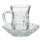 Juego de Tazas con Platos Vivalto Transparente Vidrio 125 ml (4 Unidades)
