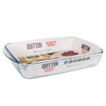 Fuente para Horno Quttin   Transparente Vidrio Rectangular 5 L 40,2 x 26,4 x 7 cm (6 Unidades)