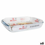 Fuente para Horno Quttin Transparente Vidrio Rectangular 3 L 35,4 x 22 x 5,5 cm (6 Unidades)