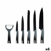 Set de Cuchillos Kinvara Negro Acero Inoxidable Polipropileno 6 Piezas (6 Unidades)