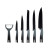 Set de Cuchillos Kinvara Negro Acero Inoxidable Polipropileno 6 Piezas (6 Unidades)