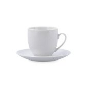 Taza con Plato Quid New Renova Blanco Cerámica 200 ml (6 Unidades)