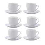 Taza con Plato Quid New Renova Blanco Cerámica 200 ml (6 Unidades)