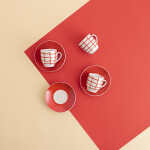 Taza con Plato Quid Kansas Rojo Cerámica 90 ml (6 Unidades)