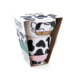 Juego de Tazas Quid Zoo Multicolor Cerámica Vaca