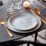 Plato de Postre Luminarc Diwali Granit Marb Bicolor Vidrio Ø 19 cm (24 Unidades)