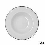 Plato Hondo Bidasoa Glacial Filo Blanco Cerámica Ø 23,5 cm (24 Unidades)