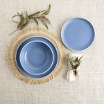 Plato Llano Bidasoa Moana Azul Cerámica Ø 26 cm (12 Unidades)