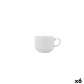 Taza de café y té Bidasoa Serenity Hydrozero Blanco Cerámica 200 ml (6 Unidades)