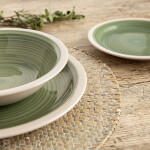 Plato Llano Quid Calypso Verde Cerámica Ø 27 cm (12 Unidades)