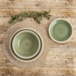 Plato Llano Quid Calypso Verde Cerámica Ø 27 cm (12 Unidades)