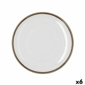 Plato Llano Bidasoa Orion Hydrozero Blanco Cerámica Ø 25 cm (6 Unidades)