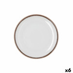 Plato de Postre Bidasoa Orion Hydrozero Blanco Cerámica Ø 21 cm (6 Unidades)