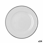 Plato Llano Bidasoa Glacial Filo Blanco Cerámica Ø 25 cm (24 Unidades)