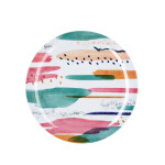 Plato Llano Quid Acuarela Blanco Bioplástico Ø 25 cm (12 Unidades)