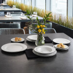 Plato Llano Bidasoa Glacial Filo Blanco Cerámica Ø 30 cm (12 Unidades)