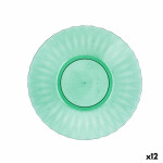 Plato Llano Quid Iris Verde Plástico Ø 19 cm (12 Unidades)