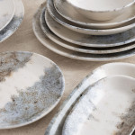 Plato para Pasta Bidasoa Polaris Hydrozero Beige Cerámica Ø 30 cm (6 Unidades)