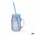 Jarra con Tapa y Pajita Quid Maison Azul Vidrio 450 ml (12 Unidades)