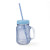Jarra con Tapa y Pajita Quid Maison Azul Vidrio 450 ml (12 Unidades)