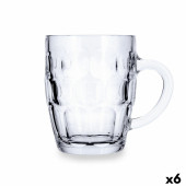 Jarra de Cerveza Quid Espuma Transparente Vidrio 560 ml (6 Unidades)