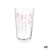 Vaso de agua Quid Velvet Rosa Vidrio 400 ml (12 Unidades)