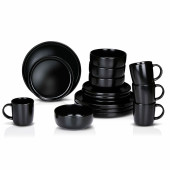 Vajilla Alpina Negro Cerámica 16 Piezas (4 Unidades)