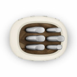 Juego de Cuchillos de Cocina y Soporte Smeg KBSF02CR Crema