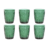 Set de Vasos Home ESPRIT Verde Cristal Con relieve 300 ml