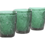 Set de Vasos Home ESPRIT Verde Cristal Con relieve 300 ml