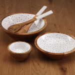 Ensaladera Versa Speckle Madera de mango 24 x 7 x 24 cm